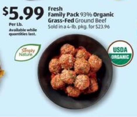 Fresh Family Pack 93% Organic Grass-Fed Ground Beef