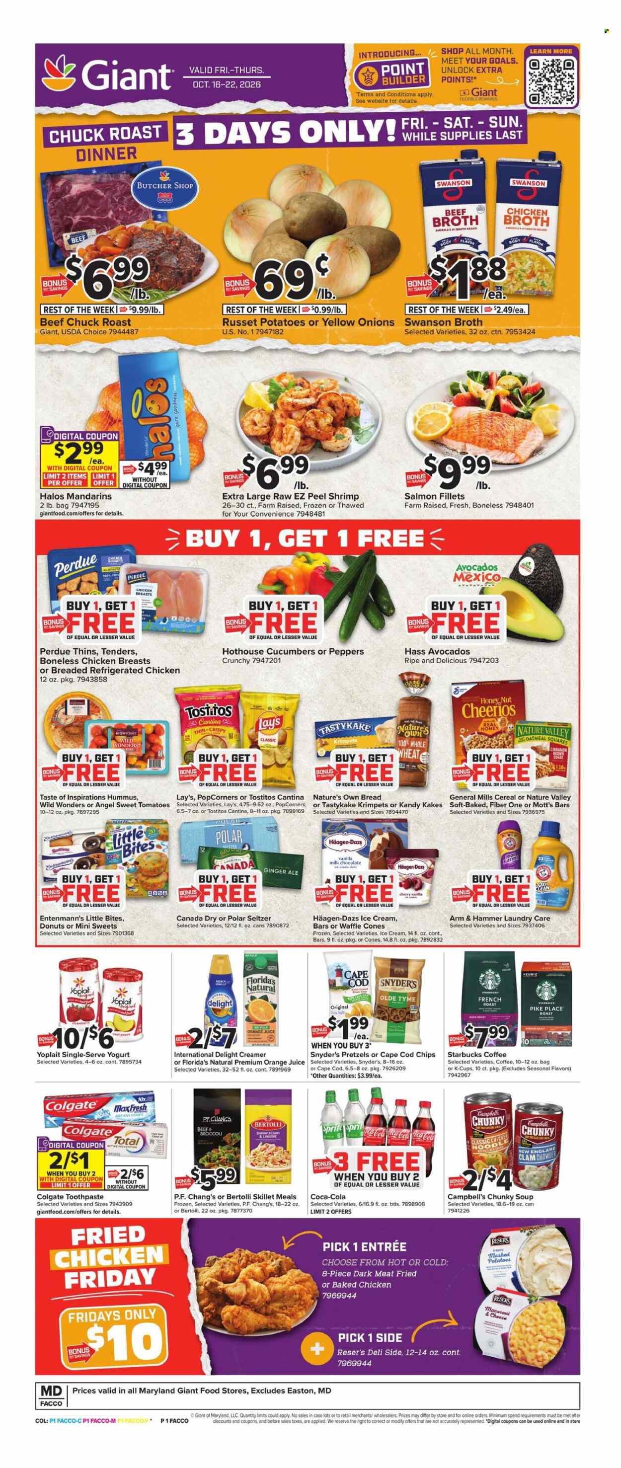 Giant Food ad - 10/16/2026 - 10/22/2026. Page 1