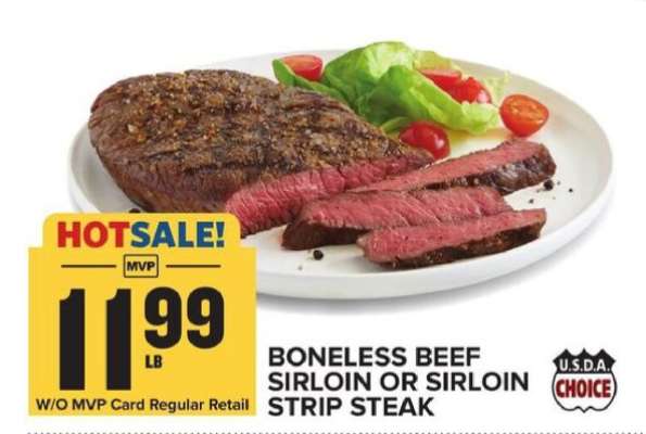 Boneless Beef Sirloin or Sirloin Strip Steak