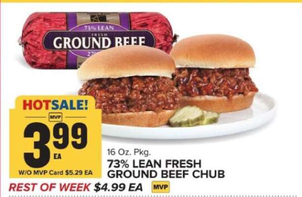 73% Lean Fresh Ground Beef Chub