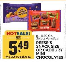 REESE'S Snack Size or Cadbury Mini Chocolates