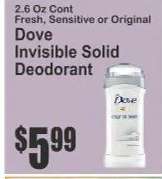 Dove Invisible Solid Deodorant*