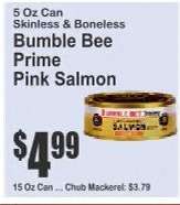 Bumble Bee Prime Pink Salmon