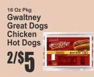 Gwaltney Great Dogs Chicken Hot Dogs