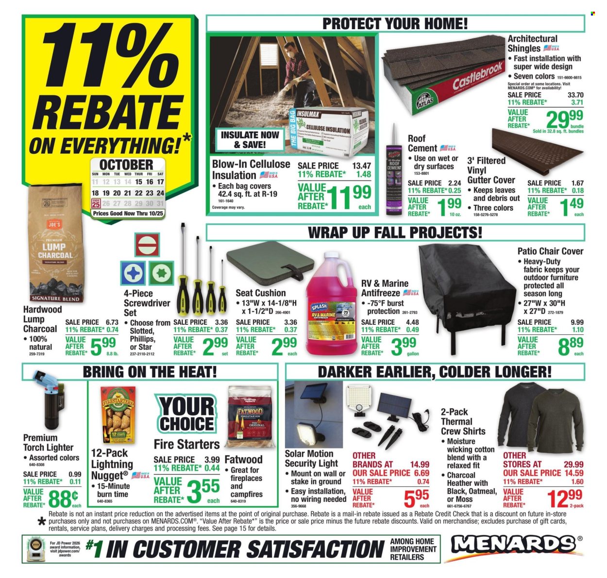 Menards ad - 10/15/2026 - 10/25/2026. Page 1