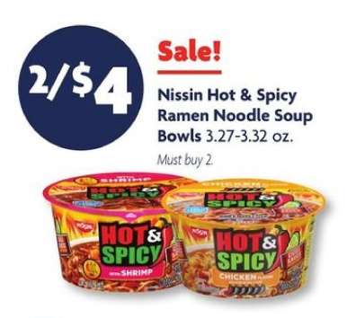 Nissin Hot & Spicy Ramen Noodle Soup Bowls
