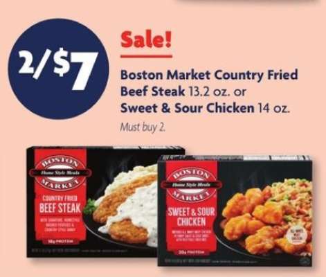 Boston Market Country Fried Beef Steak or Sweet & Sour Chicken