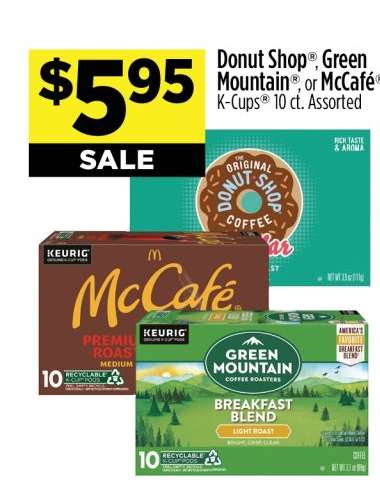 Donut Shop®, Green Mountain® or McCafé® K-Cups®