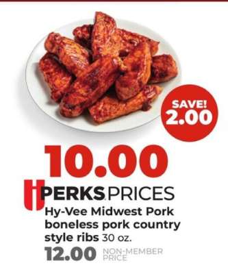 Hy-Vee Midwest Pork boneless pork country style ribs