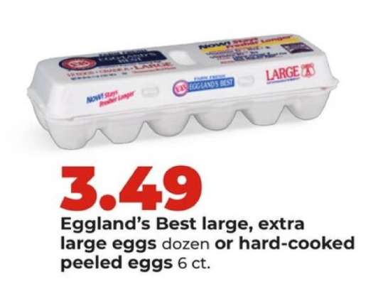 Eggland’s Best large, extra large eggs