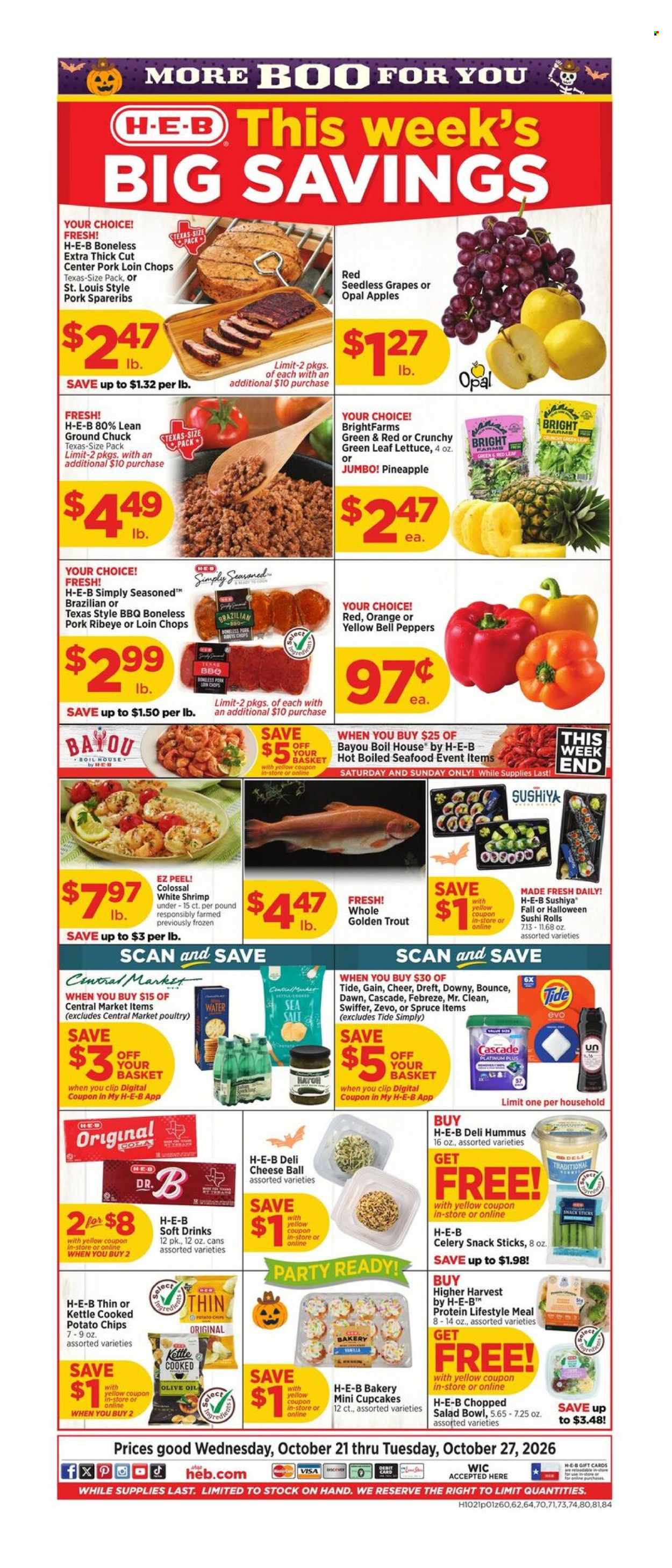 H-E-B ad - 10/21/2026 - 10/27/2026. Page 1