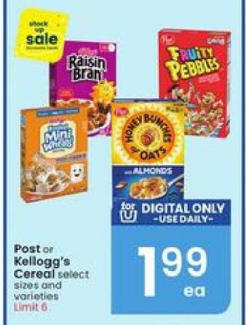 Post or Kellogg's Cereal