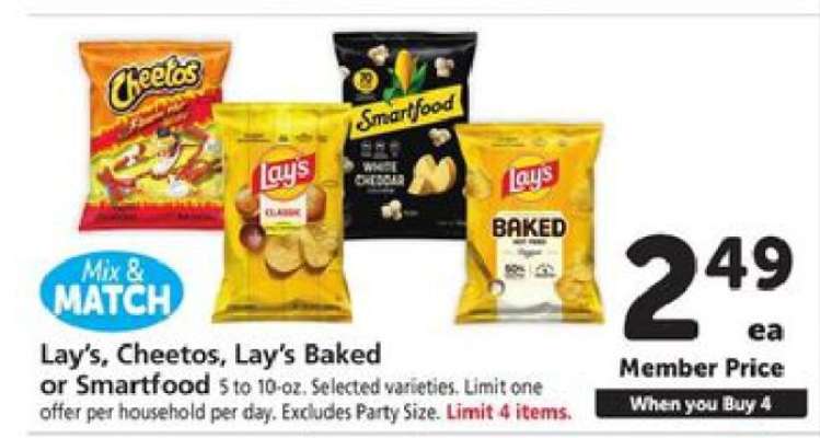 Lay's, Cheetos, Lay's Baked or Smartfood
