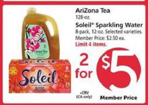 AriZona Tea / Soleil Sparkling Water
