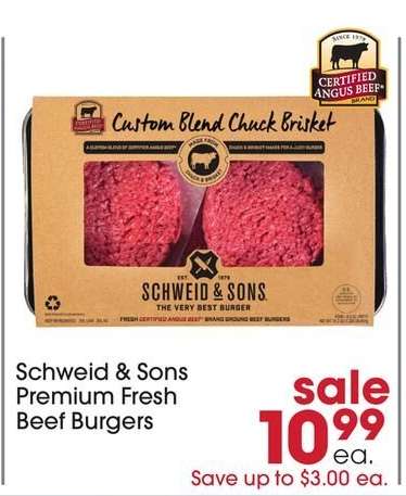Schweid & Sons Premium Fresh Beef Burgers