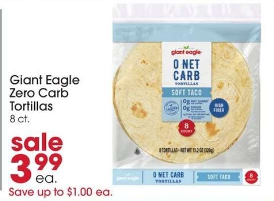 Giant Eagle Zero Carb Tortillas