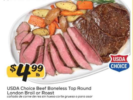 USDA Choice Beef Boneless Top Round London Broil or Roast