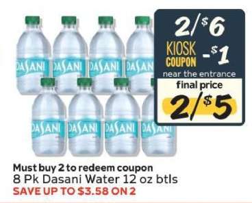 8 Pk Dasani Water 12 oz btls