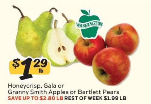 Honeycrisp, Gala or Granny Smith Apples or Bartlett Pears