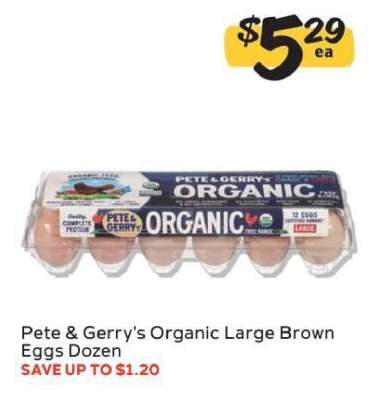 Pete & Gerry's Organic Large Brown Eggs Dozen