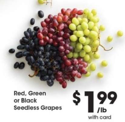 Red, Green or Black Seedless Grapes