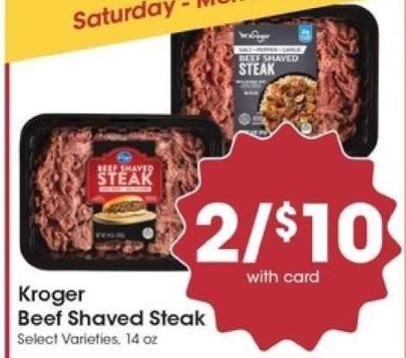 Kroger Beef Shaved Steak