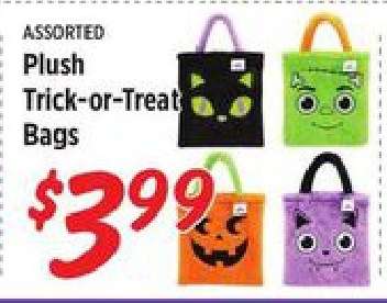 ASSORTED Plush Trick-or-Treat Bags