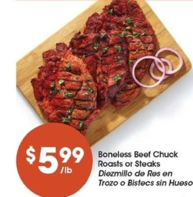 Boneless Beef Chuck Roasts or Steaks
