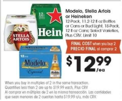 Modelo, Stella Artois or Heineken