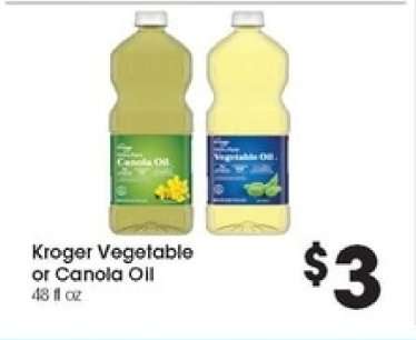 Kroger Vegetable or Canola Oil