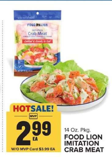 FOOD LION IMITATION CRAB MEAT