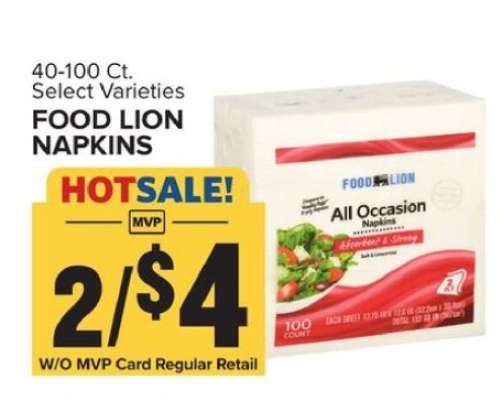 FOOD LION NAPKINS