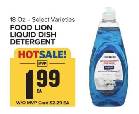 FOOD LION LIQUID DISH DETERGENT