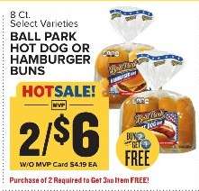 Ball Park Hot Dog or Hamburger Buns