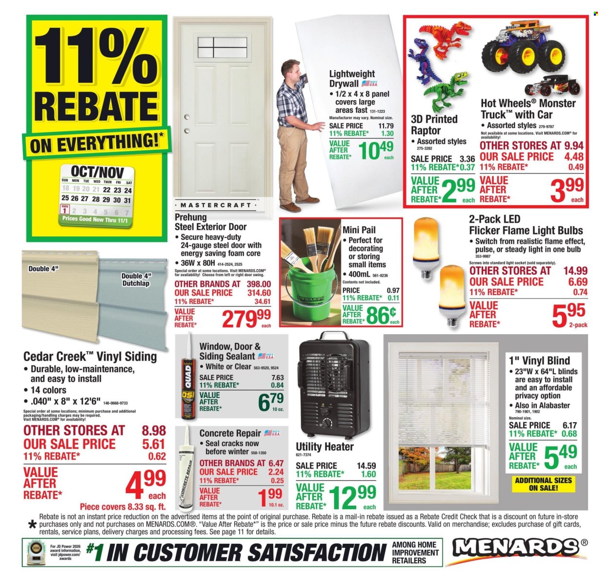 Menards ad - 10/22/2026 - 11/01/2026. Page 1