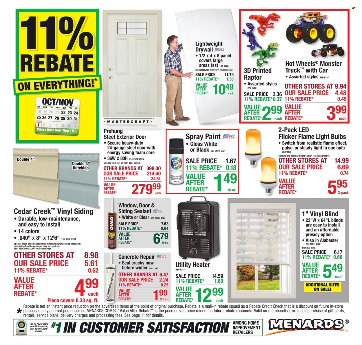 Menards ad - 10/22/2026 - 11/01/2026. Page 1