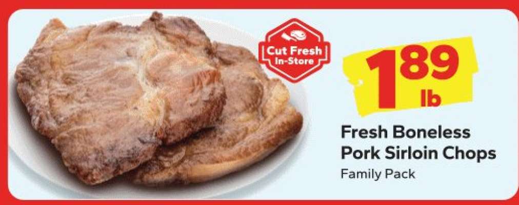 Fresh Boneless Pork Sirloin Chops