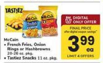 McCain French Fries, Onion Rings or Hashbrowns