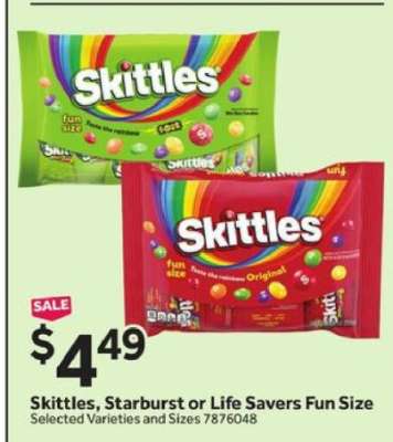 Skittles, Starburst or Life Savers Fun Size