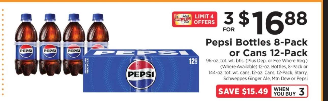Pepsi Bottles 8-Pack or Cans 12-Pack