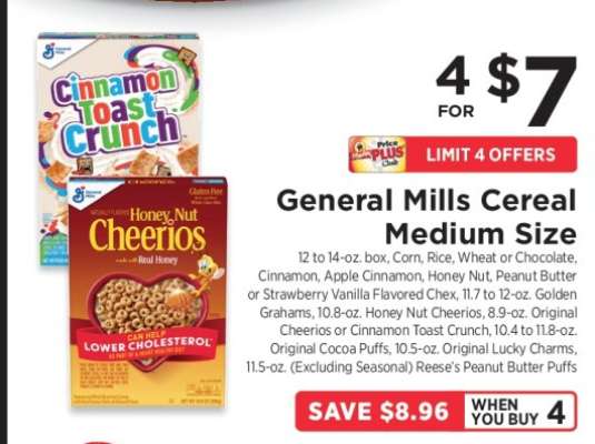 General Mills Cereal Medium Size