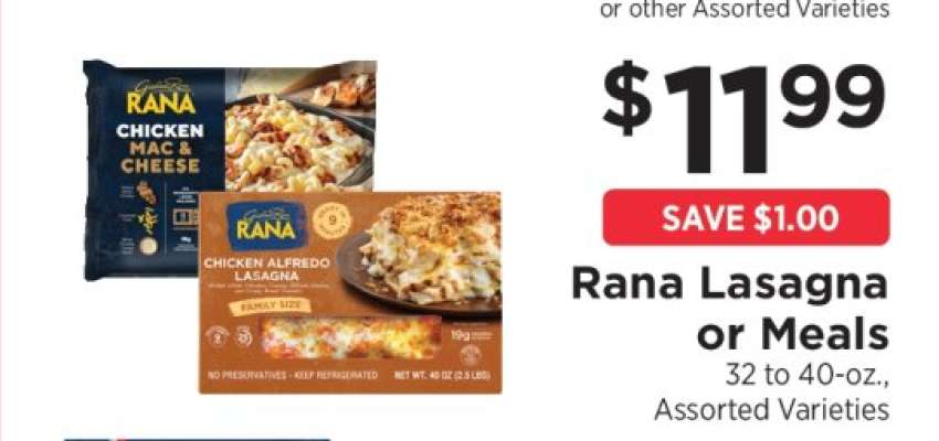 Rana Lasagna or Meals