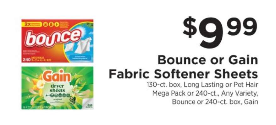 Bounce or Gain Fabric Softener Sheets