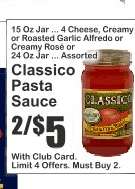 Classico Pasta Sauce