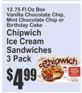 Chipwich Ice Cream Sandwiches 3 Pack