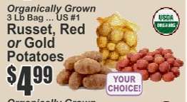 Russet, Red or Gold Potatoes