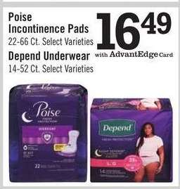 Poise Incontinence Pads / Depend Underwear