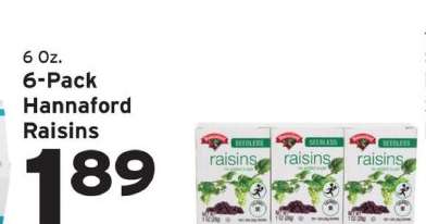 6-Pack Hannaford Raisins