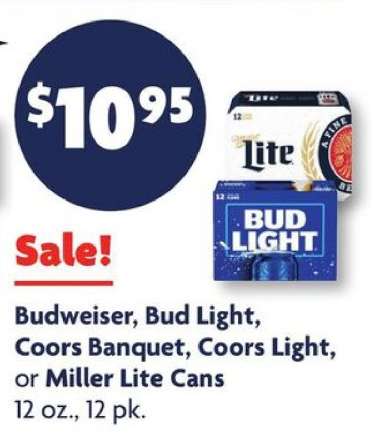 Budweiser, Bud Light, Coors Banquet, Coors Light, Miller Lite Cans