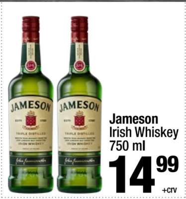 Jameson Irish Whiskey 750 ml
